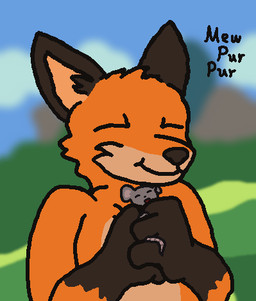 ambiguous_gender detailed_background duo eyes_closed fur hug micro orange_body size_difference smile tail mewpurpur canid canine fox mammal mouse murid murine rodent low_res