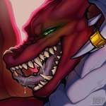 feral looking_at_viewer male smile solo evvonic mythology rhogar dragon mythological_creature mythological_scalie scalie 1:1 absurd_res hi_res