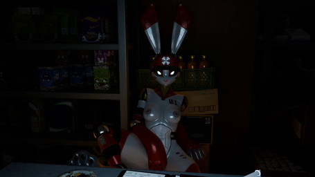 anthro areola black_sclera bouncing_breasts bouncing_ears breasts chair female fingers furniture glowing glowing_eyes inside looking_at_viewer machine masturbation multicolored_body multicolored_ears nude nude_anthro nude_female office_chair red_hands red_legs solo spread_legs spreading store white_body anonymous_artist gimbal_(warfaremachine) lagomorph leporid mammal rabbit robot 16:9 3d_(artwork) 3d_animation animated digital_media_(artwork) hi_res no_sound short_playtime video widescreen