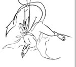 arms_tied arms_together bdsm bodily_fluids bondage bound cape cape_only clothing cum cum_on_ground erection feral genital_fluids horn legs_tied male mostly_nude quadruped raised_head raised_tail ribbon_bondage ribbons solo spread_legs spreading tail translucent translucent_cape translucent_clothing wings unknown_artist digital_drawing_(artwork) digital_media_(artwork) full-length_portrait monochrome portrait sketch