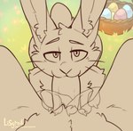 duo easter_egg fellatio flower genitals holidays looking_at_viewer male male/male oral outside penile penis plant sex text lisyrnik easter patreon canid canine canis lagomorph leporid mammal rabbit wolf animated loop short_playtime unfinished url