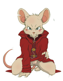 anthro arm_support biped blush blush_lines cheek_tuft claws clothed clothing clothing_lift coat eyebrows facial_tuft featureless_crotch female front_view fur kneeling looking_at_viewer notched_ear red_clothing red_coat red_nose red_topwear simple_background solo topwear tuft whiskers white_background white_body white_fur dktorzi mina_the_hollower yacht_club_games mina_(mina_the_hollower) mammal mouse murid murine rodent 2026