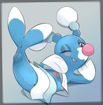 2023 anus blep blue_body brionne darkened_anus darkened_genitalia darkened_pussy female feral generation_7_pokemon genitals head_on_hand hi_res looking_at_viewer mammal marine navel nintendo nipples noodlestoat one_eye_closed pinniped pinniped_pussy plump_labia pokemon pokemon_(species) presenting presenting_pussy pussy raised_tail semi-anthro solo tail tongue tongue_out wink