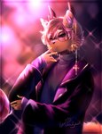 5_fingers anthro clothed clothing eyewear felid feline fingers fur glasses hair hi_res hiko_sakari horn inner_ear_fluff male mammal rikosakari solo tail tuft whiskers