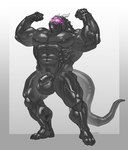 2024 2_horns anthro biped chastity_cage chastity_device dragon hi_res horn luke_c419 male muscular muscular_anthro muscular_male muscular_sub mythological_creature mythological_scalie mythology scalie solo standing submissive submissive_anthro submissive_male