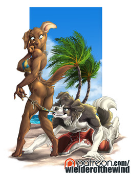 5_fingers all_fours anthro assisted_exposure barefoot beach bikini bikini_bottom bikini_in_mouth bikini_pull bikini_top black_body black_fur breasts brown_body brown_fur butt claws clothed clothing clothing_pull digitigrade duo feet female finger_claws fingers fur hindpaw humanoid_hands husband_and_wife looking_at_another looking_back looking_back_at_another male male/female married_couple multicolored_body multicolored_fur nipple_outline outside palm_tree pawpads paws plant sea seaside side_boob smile standing surprised swimming_trunks swimwear swimwear_pull teeth text toe_claws toes topless topless_male tree two-piece_swimsuit two_tone_body two_tone_fur water white_body white_fur cockiestspaniel coppertone_(sunscreen) ben_(spartan0-6) ellie_(bellamoonmoth) border_collie canid canine canis collie dachshund domestic_dog herding_dog hunting_dog mammal pastoral_dog sheepdog 2021 3:4 digital_media_(artwork) hi_res url
