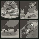 belly bodily_fluids drooling duo male male/male micro saliva size_difference tongue vore honezika427 gnoll hyena mammal 1:1 comic monochrome