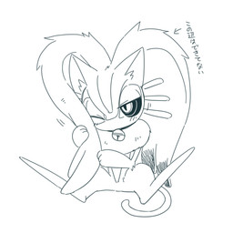 alternate_species ambiguous_gender bell bell_collar black_sclera blush blush_lines chest_tuft collar collar_only countershade_torso countershading digitigrade feral feralized front_view hand_on_own_wing hand_on_wing head_wings huge_wings mouthless neck_tuft nude one_eye_closed personal_grooming pupils quadruped simple_background sitting solo tail text tuft unusual_wing_placement white_background wings amateru_kai kirby_(series) nintendo fecto_elfilis alien chinchilla chinchillid domestic_cat felid feline felis mammal rodent starling_(kirby) 1:1 2022 black_and_white digital_drawing_(artwork) digital_media_(artwork) full-length_portrait japanese_description japanese_text monochrome portrait translation_request