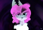 anthro black_body blue_eyes clothed clothing female front_view hair looking_at_viewer pink_hair purple_background simple_background solo white_body sonderjen aislin_(sonderjen) mammal 2017 hi_res