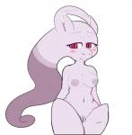 anthro blush breasts female genitals nipples pussy red_eyes simple_background solo white_background ryanne_(artist) nintendo pokemon generation_6_pokemon legendary_pokemon mega_evolution mega_mewtwo mega_mewtwo_y pokemon_(species)