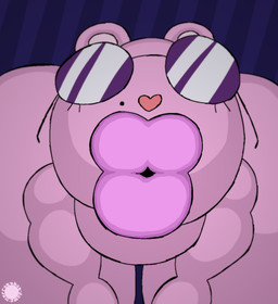 anthro big_butt bottom_heavy butt curvy_figure eyelashes eyewear femboy fur heart_nose heart_symbol huge_butt hyper hyper_lips kissing_viewer leaning leaning_forward lips logo male markings mole_(marking) nude pattern_background pink_body pink_fur simple_background solo sunglasses text thick_lips thick_thighs wide_hips thatdawgmurray happy_tree_friends the_mole_(htf) eulipotyphlan mammal mole_(animal) aliasing artist_logo artist_name digital_media_(artwork) hi_res signature