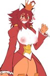 angry anthro big_breasts blush breasts clothed clothing costume eyebrows female hair looking_at_viewer nipples nude pink_nipples shy solo thick_eyebrows mrgolla yumeo_(mrgolla) felid mammal pantherine tiger absurd_res digital_media_(artwork) hi_res