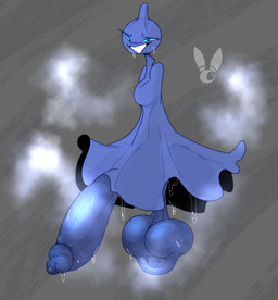 balls black_eyes blue_sclera bodily_fluids eyebrows genitals glans logo male musk open_mouth open_smile penis saggy_balls scrotum_flap smile solo sweat sweatdrop crawlything nintendo pokemon generation_3_pokemon pokemon_(species) shuppet 2024 artist_logo hi_res