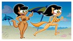 anthro beach blush breasts brown_nipples duo embarrassed female genitals nipples nude nude_female pussy running tail zarnacius nickelodeon t.u.f.f._puppy kitty_katswell mrs._katswell domestic_cat felid feline felis mammal 16:9 2024 absurd_res colored digital_media_(artwork) hi_res widescreen