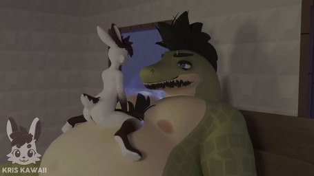 abdominal_bulge anthro anus balls duo genitals inside_stomach internal male male/male mouth_shot neck_bulge open_mouth oral_vore organs penis size_difference stomach swallowing teeth tongue vore willing_prey kris-kawaii x_(kris-kawaii) lagomorph leporid mammal rabbit animated long_playtime