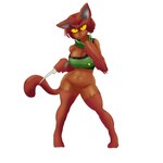 big_breasts bottomless breasts brown_body brown_fur brown_hair cat_smile cleavage clothed clothing dagger dark_body dark_skin female fur genitals green_clothing green_topwear hair holding_dagger holding_melee_weapon holding_object holding_weapon huge_breasts looking_at_viewer melee_weapon navel pussy red_eyes simple_background solo thick_thighs topwear weapon white_background wide_hips yellow_sclera thegrossmind paccsu purnima_(paccsu) animal_humanoid cat_humanoid felid felid_humanoid feline feline_humanoid humanoid mammal mammal_humanoid 1:1 hi_res