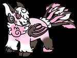 2015 6_tails alpha_channel ambiguous_gender black_hooves digital_drawing_(artwork) digital_media_(artwork) eyelashes feral flat_colors folded_wings full-length_portrait fur grey_body grey_fur grey_sclera hooves mammal membrane_(anatomy) membranous_wings multi_tail pink_body pink_eyelashes pink_eyes pink_fur pink_hooves pink_membrane portrait sebdoggo simple_background smile snout solo standing tail tail_tuft teeth transparent_background tuft unguligrade white_body white_fur wings