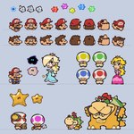 ambiguous_gender anthro female male standing star star_fragment cas_van_de_pol mario_bros nintendo super_mario_galaxy bowser bowser_jr. captain_toad mario princess_peach rosalina_(mario) human humanoid koopa luma mammal scalie toad_(mario) 1:1 absurd_res digital_drawing_(artwork) digital_media_(artwork) hi_res model_sheet