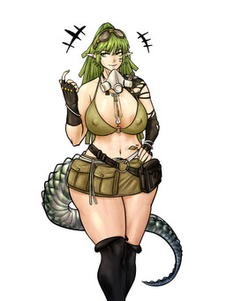 areola beckoning big_breasts bikini bikini_top breasts clothed clothing colored_nails eyewear female fingerless_gloves fingernails gas_mask gesture gloves goggles green_hair hair hand_on_hip handwear humanoid_pointy_ears mask nails oripathy_lesion pointy_ears simple_background skimpy solo swimwear tail two-piece_swimsuit white_background wide_hips yellow_eyes mnbbnmvcx183025 arknights hypergryph studio_montagne gavial_(arknights) animal_humanoid crocodile_humanoid crocodilian crocodilian_humanoid humanoid reptile reptile_humanoid scalie scalie_humanoid 2024 absurd_res hi_res