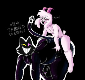 anal anal_penetration anthro balls belly bent_over big_balls big_butt butt butt_grab dialogue duo eyes_closed eyewear femboy flaccid genitals glasses grope hand_on_butt horn male male/male moan nude penetration penile penile_penetration penis penis_in_ass power_bottom sex size_difference slightly_chubby slightly_chubby_male smaller_on_top smile tail text thrusting fembunns deltarune undertale_(series) friend_(deltarune) ralsei bovid caprine domestic_cat felid feline felis goat mammal 2025 english_text