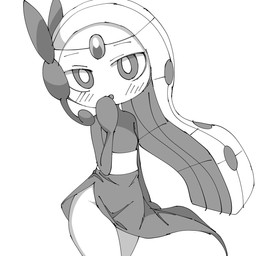biped blush blush_lines clothed clothing covering covering_mouth dress female flat_chested forehead_gem front_view gem hair long_hair looking_at_viewer mitten_hands open_mouth pear-shaped_figure pseudo_clothing pseudo_dress raised_clothing raised_dress sash simple_background slit_dress solo standing thick_thighs white_background wide_hips noye nintendo pokemon generation_5_pokemon humanoid legendary_pokemon meloetta meloetta_(aria_form) pokemon_(species) 1:1 2025 digital_media_(artwork) greyscale hi_res monochrome portrait three-quarter_portrait