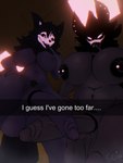 anthro balls big_breasts big_penis black_body black_fur black_hair bodily_fluids bone breasts duo ear_piercing fur genitals glowing glowing_eyes gynomorph hair herm huge_breasts intersex intersex/intersex looking_at_viewer low-angle_view navel navel_piercing nipple_piercing nipples nude open_mouth penis piercing receiving_pov skull skull_head smile tail teeth text thick_thighs tongue tongue_out vein veiny_penis cjuice cryptiacurves_(modeler) da.nilkaz_(modeler) backrooms blender_eevee scp_foundation the_backrooms karelia_(ace_rattman) mal0 scp-1471-a scp-1471-a_(da.nilkaz) backrooms_creature canid canine humanoid malo mammal monster smiler_(the_backrooms) 2025 3:4 3d_(artwork) artist_name blender_(artwork) digital_media_(artwork) english_text hi_res