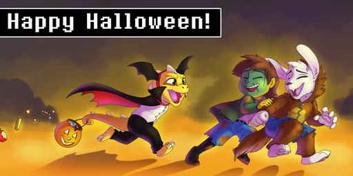 anthro bodypaint candy dessert face_paint fangs food fur group holiday_message holidays long_ears teeth text white_body white_fur absolutedream halloween mythology undertale undertale_(series) asriel_dreemurr frisk_(undertale) monster_kid boss_monster_(undertale) bovid canid canine caprine human lizard mammal mythological_canine mythological_creature reptile scalie undead vampire werecanid werecanine werecreature werewolf zombie english_text hi_res