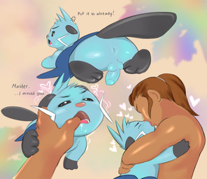 3_toes anal_request anthro anthro_on_anthro anus backsack balls bestiality bestiality_kiss biped black_eyes black_feet black_tail blue_anus blue_balls blue_body blue_fur blue_glans blue_penis bodily_fluids brown_hair cross-popping_vein dialogue duo ellipsis erection feet feral finger_in_mouth foreskin fur genitals glans hair heart_symbol hug humanoid_genitalia humanoid_penis imminent_sex interspecies kissing lying male male/male nude on_front open_mouth penis penis_backwards pink_nose pokephilia presenting presenting_anus rear_view romantic saliva side_view size_difference submissive sweat sweatdrop tail tan_body tan_skin teeth text toes tongue y_anus heardnoevil nintendo pokemon dewott generation_5_pokemon human mammal pokemon_(species) 2025 english_text hi_res