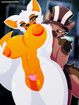big_breasts breasts duo female from_behind_position genitals heart_symbol male male/female nipples office penetration penis sex vaginal vaginal_penetration massepppp five_nights_at_freddy's five_nights_at_freddy's_world scottgames sister_location lolbit_(fnaf) canid canine canis mammal wolf 3:4 hi_res