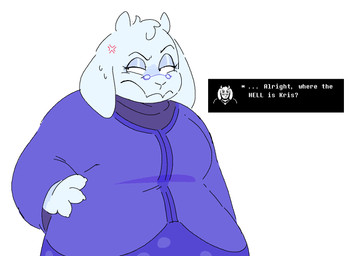 2_horns angry annoyed anthro big_breasts bodily_fluids breasts clothed clothed_anthro clothed_female clothing cross-popping_vein dialogue dress eyebrows eyelashes eyewear female female_anthro fingers floppy_ears front_view fully_clothed fur glasses glistening glistening_eyelids hair hand_on_hip horn lidded_eyes looking_aside lop_ears mature_anthro mature_female mouth_closed overweight overweight_anthro overweight_female round_glasses simple_background small_glasses solo sweat sweatdrop sweater text text_box topwear turtleneck wearing_glasses white_background white_body white_ears white_fur white_hair white_horn wide_hipped_anthro wide_hipped_female wide_hips navipal deltarune undertale_(series) toriel boss_monster_(undertale) bovid caprine goat mammal 2025 aliasing binary_drawing cel_shading digital_drawing_(artwork) digital_media_(artwork) english_text half-length_portrait microsoft_paint_(artwork) portrait shaded