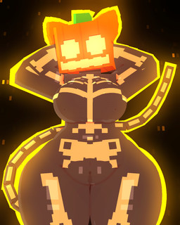 big_breasts breasts cat_tail clothing curvy_figure female food for_a_head fruit genitals holidays jack-o'-lantern plant presenting pumpkin pumpkin_head simple_background skeleton_costume solo thick_thighs vulva wide_hips coresvoid epic_games fortnite fortnite:_battle_royale halloween microsoft minecraft mojang xbox_game_studios spice_(fortnite) animal_humanoid cat_humanoid domestic_cat felid felid_humanoid feline feline_humanoid felis humanoid mammal mammal_humanoid object_head 2025 3d_(artwork) 4:5 digital_media_(artwork) hi_res mine-imator_(artwork)