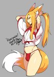 asian_clothing big_ears big_tail biped blonde_hair bulge clothed clothing detailed_bulge dipstick_ears dipstick_tail ear_markings east_asian_clothing femboy fluffy fluffy_tail front_view fundoshi fur furry_tail genital_outline glistening glistening_body glistening_hair glistening_skin grey_background hair hands_behind_head humanoid_hands inner_ear_fluff japanese japanese_clothing light_body light_skin lips long_hair looking_at_viewer male markings midriff monotone_hair multicolored_ears multicolored_tail narrowed_eyes navel pantsless penis_outline ponytail pose raised_arm red_clothing red_underwear simple_background slim smile solo standing tail tail_markings text thick_thighs three-quarter_view tuft two_tone_ears two_tone_tail underwear white_body white_ears white_fur white_haori white_inner_ear_fluff white_tail wide_hips yellow_body yellow_ears yellow_eyes yellow_fur yellow_inner_ear yellow_tail ryo_agawa animal_humanoid canid canid_humanoid canine canine_humanoid fox_humanoid humanoid mammal mammal_humanoid 2018 digital_media_(artwork) english_text pinup portrait three-quarter_portrait