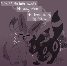 3_toes anal anal_penetration animal_genitalia animal_penis balls blush blush_lines bodily_fluids bound bow_tie canine_genitalia canine_penis claw_marks claws clenched_teeth constricted_pupils crying cum cum_in_ass cum_inside dialogue digitigrade dripping duo erection eyes_closed feet feral forced fully_sheathed genital_fluids genitals happy_smile head_tuft insult leg_markings male male/male markings object_in_ass onomatopoeia open_mouth paws penetration penis precum precum_drip pupils questionable_consent ribbons_(anatomy) scared sex_toy sex_toy_in_ass sex_toy_insertion sheath sitting small_pupils socks_(marking) sound_effects speech_bubble standing straining stretched_anus talking_feral tears teeth text toes tuft underlined_text vein veiny_penis vibrator vibrator_in_ass lemonmenace nintendo pokemon eeveelution generation_2_pokemon generation_6_pokemon pokemon_(species) sylveon umbreon english_text monochrome