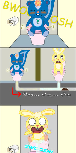 anthro anus bathroom blue_body blue_fur blush clothing constipation duo eyes_closed fart fart_cloud fart_fetish feces feces_in_ass feces_pile feet female flush flushed flushing_toilet footwear fur implied_scat inside launching looking_aside male male/female on_toilet pipe pooping pooping_in_toilet pooping_together public_restroom restroom_stall shocked shoes sitting sitting_on_toilet slippers straining stuck surprised through_ceiling toilet toilet_bowl toilet_lid toilet_paper toilet_seat toilet_use ukkya water_spray yellow_body yellow_fur happy_tree_friends cuddles_(htf) petunia_(htf) lagomorph leporid mammal mephitid rabbit skunk invalid_tag vent_(disambiguation) absurd_res hi_res