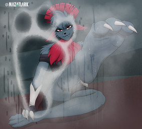 3_toes :3 against_surface anthro anthrofied arm_support arm_tuft athletic athletic_anthro athletic_female backward_arm_support bangs barefoot bedroom_eyes bent_leg biped black_bottomwear black_clothing black_eyebrows black_gloves black_handwear black_nose black_topwear bodily_fluids bottomwear breasts cheek_tuft claws closed_smile clothed clothing crop_top crossed_legs curling_toes cute_fangs dark_eyelids ear_piercing ear_ring eyebrows eyelashes facial_tuft fangs feet feet_up female female_anthro finger_claws foot_focus footprint foreshortening freckles front_view fur glistening glistening_eyelids glistening_feet gloves hair half-closed_eyes hand_on_ankle hand_on_foot hand_on_leg handwear happy head_tuft hindpaw inner_ear_fluff inviting legs_up looking_at_viewer medium_breasts midriff miniskirt mouth_closed musk narrowed_eyes naughty_face neck_tuft notched_ear on_glass pawprint paws perspective piercing plantigrade pokemorph presenting raised_foot red_eyes red_hair ring_piercing seductive shirt shoulder_tuft simple_background sitting skirt smelly smelly_feet smile smiling_at_viewer snaggle_tooth soles solo steam steamy_feet sweat sweaty_feet teasing teeth text thick_eyelashes toe_claws toes topwear tuft white_claws wrinkles mazatlark nintendo pokemon fan_character fang_the_weavile generation_4_pokemon mammal pokemon_(species) weavile 2024 absurd_res digital_drawing_(artwork) digital_media_(artwork) hi_res signature