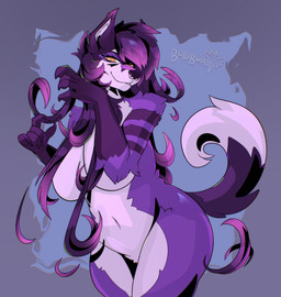 female hades_style pose solo tail teasing boidbwain aphrodite hades canid canine canis mammal wolf absurd_res digital_drawing_(artwork) digital_media_(artwork) hi_res pinup
