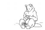 4_toes anthro biped canid canine canis claws electronics feet fluffy game_console male mammal monochrome mythological_canine mythological_creature mythology nintendo nintendo_ds nintendo_ds_family nude pawpads sitting snazzapplesweet solo toes were werecanid werecanine werewolf wolf