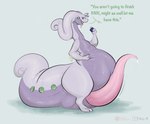 animal_genitalia animal_penis belly big_penis cetacean_genitalia cetacean_penis curved_penis genitals huge_penis hyper hyper_genitalia hyper_penis male penis solo tail tailbutt tapering_penis text ammyfatxolotl nintendo pokemon generation_6_pokemon goodra pokemon_(species) english_text hi_res