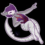 5_fingers anthro clothing eyes_closed fingers hair leotard male purple_hair smile solo medicatedcannibal vinyl_bakon fish marine requiem_shark shark tiger_shark alpha_channel