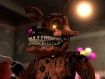 anthro duo glowing glowing_eyes hook hook_hand looking_at_another looking_at_partner looking_down looking_down_at_another looking_down_at_partner machine male male/male serious sharp_teeth teeth tongue tongue_out anonymous_artist unknown_artist five_nights_at_freddy's five_nights_at_freddy's_4 scottgames foxy_(fnaf) nightmare_foxy_(fnaf) animatronic canid canine fox humanoid mammal robot 2023 3d_(artwork) 4:3 digital_media_(artwork)