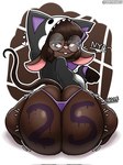 3:4 anthro big_butt breasts brown_body brown_hair buckteeth butt clothing crow_(thedeathcrow) eyewear female glasses gloves gwen_geek gwen_martin hair handwear heart_symbol hi_res huge_butt mammal mouse murid murine rodent solo tail teeth thedeathcrow05 thong underwear