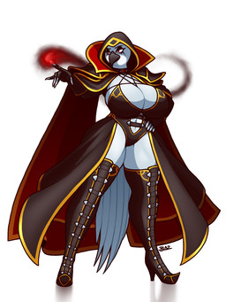 albino alternative_fashion anthro armor big_breasts boots breasts cape choker clothed clothing digit_ring eyeshadow female finger_ring footwear goth high_collar high_heeled_boots high_heels hood huge_breasts jewelry legwear leotard magic_user makeup necklace occult_symbol pauldron pentagram red_eyes shoes skimpy solo symbol thigh_boots thigh_highs topwear unconvincing_armor victorian_goth white_body blazbaros valentina_arevalo albino_raven avian bird corvid corvus_(genus) oscine passerine raven vampire 3:4 hi_res