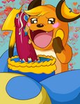 birthday_cake cake dessert food food_fetish food_on_penis food_play genitals male overweight penis choshigaiden nintendo pokemon choshi_(choshigaiden) crocodilian croconaw generation_1_pokemon generation_2_pokemon pokemon_(species) raichu reptile scalie hi_res