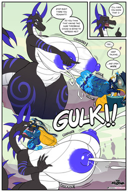 2_penises anthro balls big_balls big_breasts big_penis breasts dialogue duo female genitals huge_balls huge_breasts huge_penis hyper hyper_balls hyper_breasts hyper_genitalia hyper_penis male milk multi_genitalia multi_penis penis size_difference thewilldpink mythology dragon mythological_creature mythological_scalie scalie hi_res watermark
