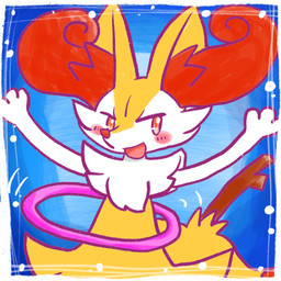 ambiguous_anthro ambiguous_gender anthro biped blush blush_stickers border dipstick_tail emanata front_view hula_hoop markings object_in_tail open_mouth open_smile raised_arms simple_background smile snout solo standing stick stick_in_tail tail tail_markings white_border annyui0611 nintendo pokemon braixen canid generation_6_pokemon mammal pokemon_(species) 1:1 2024 digital_drawing_(artwork) digital_media_(artwork) half-length_portrait hi_res japanese_description portrait translated_description