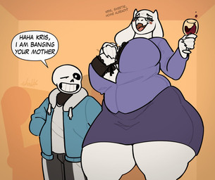 2_horns 5_fingers alcohol anthro asking asking_viewer bent_arm beverage big_breasts big_eyes big_mouth_(anatomy) big_teeth biped black_bow black_bra black_clothing black_eyebrows black_eyewear black_glasses black_sclera black_text black_underwear blush blush_stickers bone bottomwear bow_(feature) bow_bra bra breasts ceiling chair claws clothed clothed_anthro clothed_female clothed_humanoid clothed_male clothing clothing_bow container cup cute_fangs dialogue drinking_glass drunk duo eyebrows eyelashes eyes_closed eyewear fangs female finger_claws fingers floppy_ears frilly frilly_bra frilly_clothing frilly_underwear fully_clothed fully_clothed_anthro fully_clothed_female fully_clothed_humanoid fully_clothed_male fur furniture glass glass_container glass_cup glasses grin grinning_at_viewer hand_in_pocket hand_on_breast hand_on_own_breast holding_beverage holding_container holding_cup holding_drinking_glass holding_glass holding_object holding_wine_glass hoodie horn huge_breasts huge_thighs humanoid_hands inside internal_wall iris larger_anthro larger_female light_body light_fur looking_at_viewer lop_ears male male/female mature_anthro mature_female monotone_body monotone_fur monotone_horn multicolored_bottomwear multicolored_clothing multicolored_hoodie multicolored_topwear name_drop name_in_dialogue no_pupils one_eye_closed open_clothing open_hoodie open_mouth open_shirt open_smile open_topwear orange_wall pants pink_blush pink_tongue pockets purple_bottomwear purple_clothing purple_shirt purple_skirt purple_topwear question shirt short_horn size_difference skeleton skirt slightly_chubby slightly_chubby_anthro slightly_chubby_female small_horn smaller_humanoid smaller_male smile smiling_at_viewer snout speech_bubble standing substance_intoxication talking_to_viewer teeth term_of_endearment text thick_eyelashes thick_thighs three-quarter_view tongue topwear two_tone_bottomwear two_tone_clothing two_tone_hoodie two_tone_pants two_tone_topwear underwear wall_(structure) wearing_glasses white_body white_breasts white_claws white_clothing white_ears white_eyes white_fur white_horn white_shirt white_speech_bubble white_topwear wide_hipped_anthro wide_hipped_female wide_hips wine wine_glass wink winking_at_viewer gremlinchalk deltarune haha_jonathan_you_are_banging_my_daughter undertale_(series) sans_(undertale) toriel animated_skeleton boss_monster_(undertale) bovid caprine goat humanoid mammal undead 2025 digital_drawing_(artwork) digital_media_(artwork) english_text meme signature