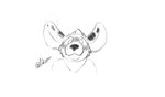 anthro facing_forward male nervous fisk24 canid hyena mammal hi_res portrait sketch