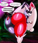 alternate_species anthro big_butt butt cosplay female looking_at_viewer solo text thick_thighs blazedscarf batman_(series) dc_comics joker_caught_a_pokemon nintendo pokemon harley_quinn generation_4_pokemon lagomorph leporid lopunny mammal pokemon_(species) rabbit english_text hi_res