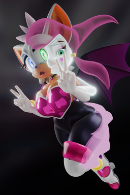abstract_background anthro bat_wings big_breasts blue_eyeshadow body_control breasts collar double_v_sign eyeshadow female gesture glowing glowing_eyes hair hand_gesture heterochromia makeup membrane_(anatomy) membranous_wings possession purple_hair v_sign wings fever-dreamer nottanj_(modeler) thekingdog_(modeler) sega sonic_the_hedgehog_(series) lah_(sonic) rouge_the_bat ghost humanoid mammal spirit 2:3 3d_(artwork) absurd_res digital_media_(artwork) hi_res