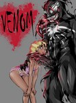 duo female genitals interspecies male male/female monster_boyfriend not_furry penis size_difference venom karmacollar fan_character spider_gwen alien human humanoid mammal symbiote